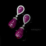 Double drop ruby earrings