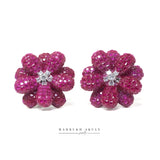 Floral gemstone studs