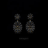 Lotus drop pave earrings