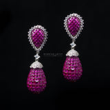 Double drop ruby earrings