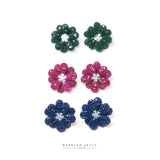 Floral gemstone studs