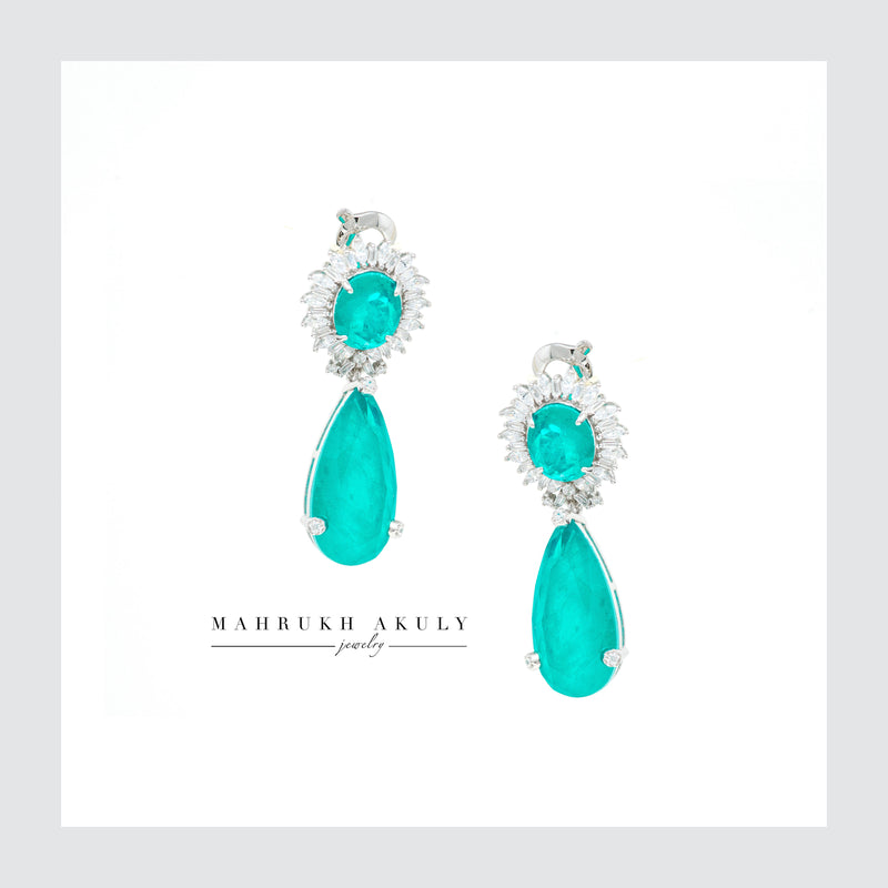 Paraiba drop earrings