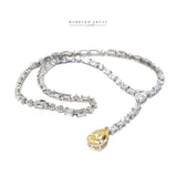 Yellow zirconia drop necklace