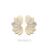 Pleated pave zirconia earrings