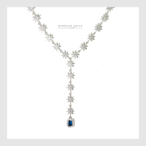 Star lariat gem drop necklace