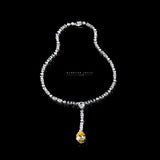 Yellow zirconia drop necklace
