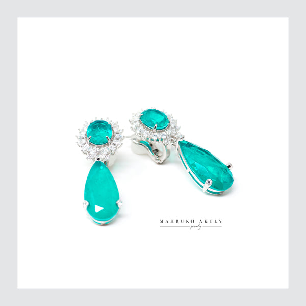 Paraiba drop earrings