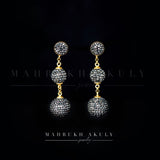 Grey Swarovski ball earrings