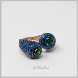 Double  pave gemstone ring