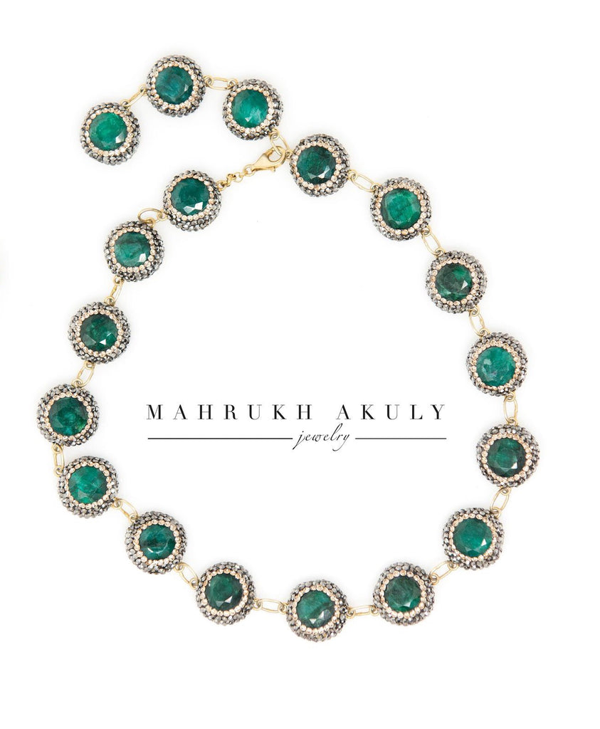 Emerald choker / collar necklace